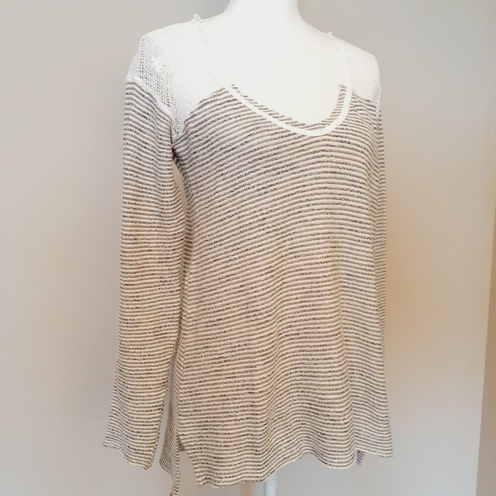 Anthropologie Language Knit & Lace Top